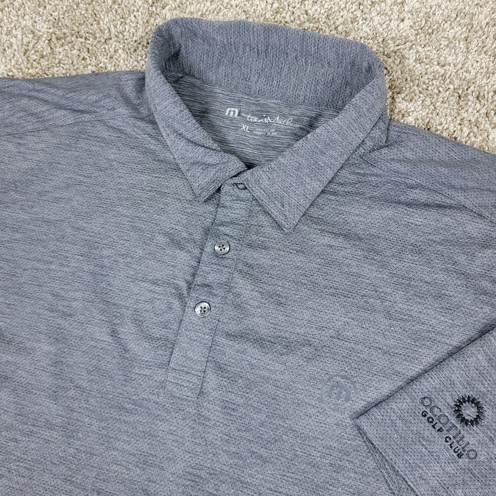 Travis Mathew Mens XL Solid Gray Performance Stretch Golf Polo Short Sleeve
